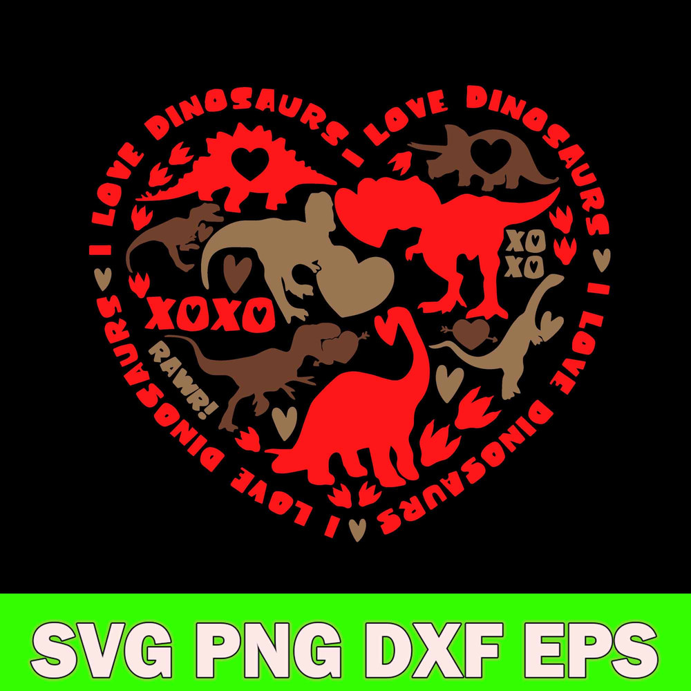 Dinosaur Heart Svg, Dinosaur Svg, Png Dxf Eps File.jpg