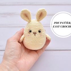 easter bunny pattern, crochet pattern, amigurumi pattern, crochet bunny pattern, beginner pattern, easy tutorial