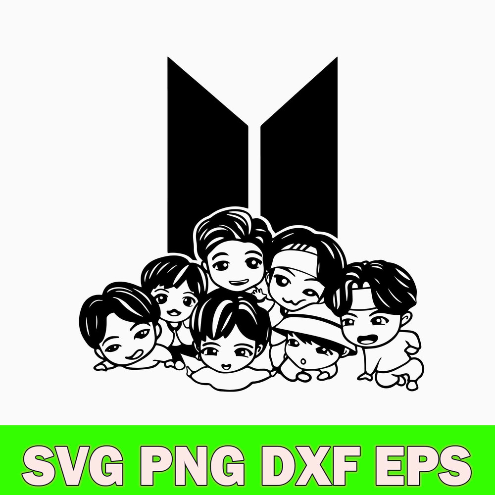 Dorable Tinytan BTS Members Under The Logo Svh, BTS, Star Kpop Svg, Png Dxf Eps File.jpg