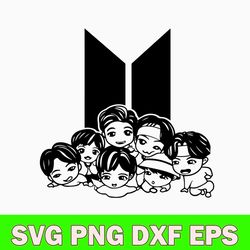 dorable tinytan bts members under the logo svh, bts, star kpop svg, png dxf eps file