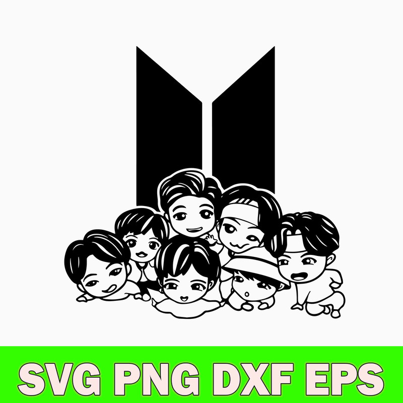 Dorable Tinytan BTS Members Under The Logo Svh, BTS, Star Kpop Svg, Png Dxf Eps File.jpg