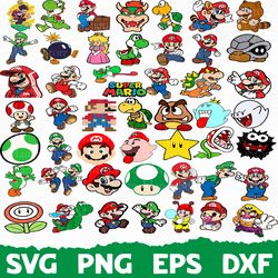 Super Mario Svg, Mario svg bundle, Mario svg files for cricut, Mario Family svg, mario png, Layered svg, Digital files