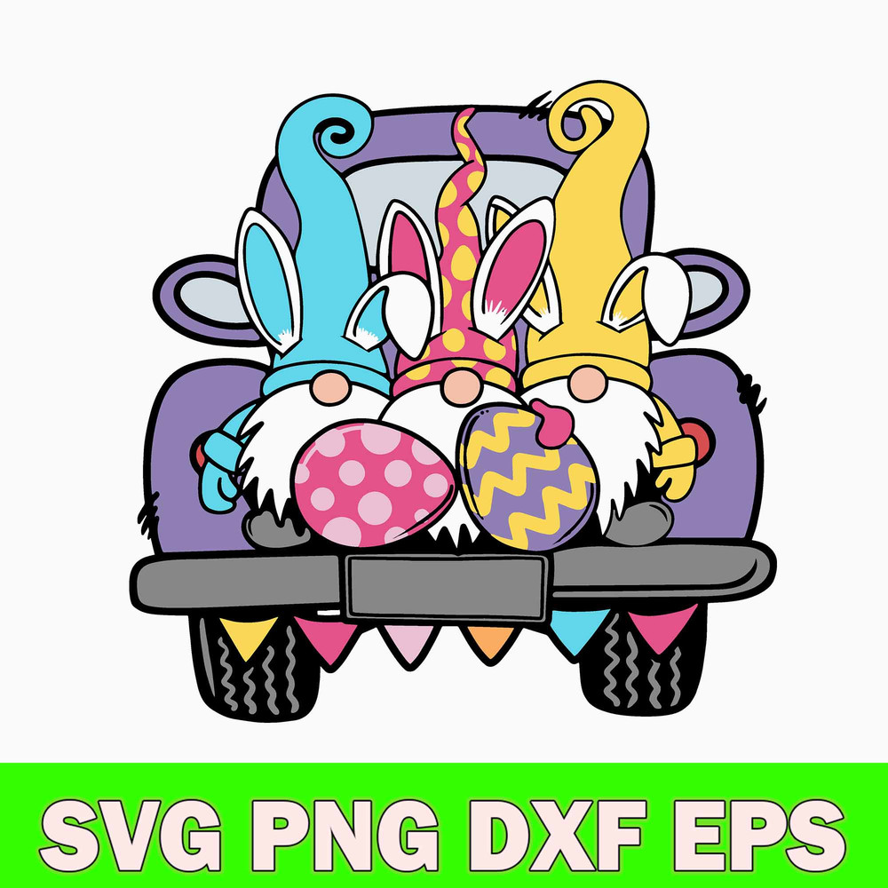 Easter Truck Svg, Gnomes Svg, Png Dxf Eps File.jpg