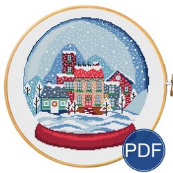 snow globe - cross stitch pattern