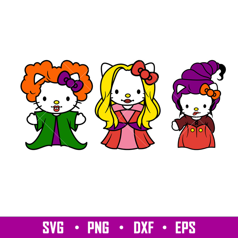Hello Kitty Hocus Pocus Bundle, Hello Kitty Hocus Pocus Hello Kitty Bundle Svg, Halloween Svg, Spooky Season Svg, Trick or Treat Svg,png,dxf,eps file.jpg