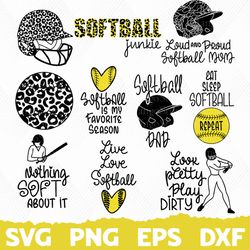 Softball SVG Bundle, Softball SVG, Softball Mom SVG, Softball Clipart, Softball Cut Files, Sports Svg, Softball Quote