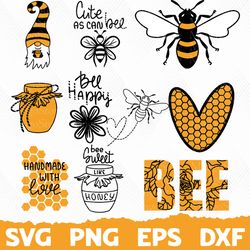 Bee SVG, Bumble bee Svg, Bee Bundle Svg, Honey Bee Svg, Honeybee Spring Animal Silhouette, Bee Clipart, Instant Download