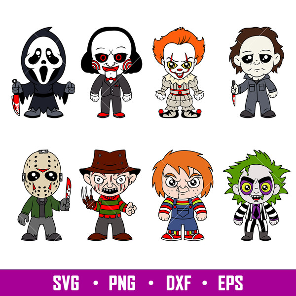Horror Movies Bundle, Layered Horror Movies Bundle Svg, Halloween Svg, Babies Horror Characters svg, png,dxf,eps file.jpg