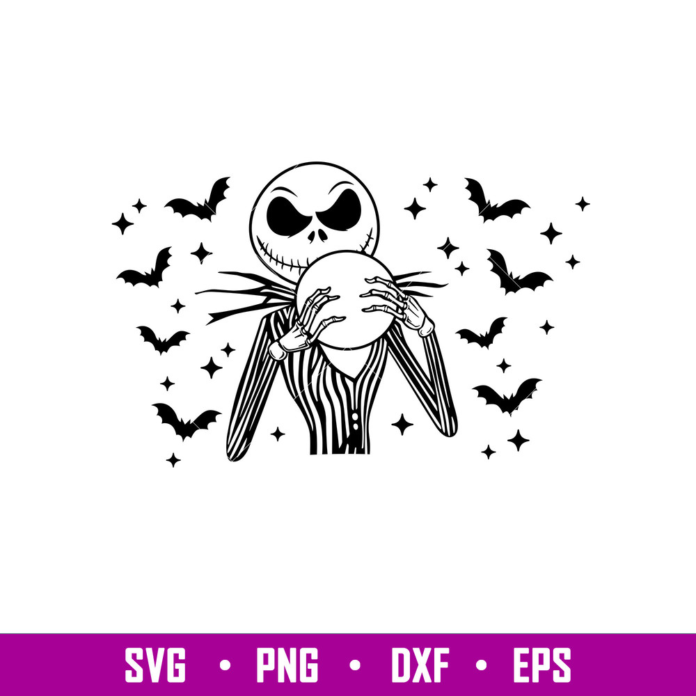 Jack Skellington Full Wrap, Jack Full Wrap Svg, Starbucks Svg, Coffee Ring Svg, Cold Cup Svg, png, dxf, eps file.jpg