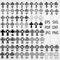 Cross  SVG Bundle, Cross Template For Cricut, SVG, DXF, EPS, PNG, Cross SVG , Cross Clipart, Cross Monogram Frames