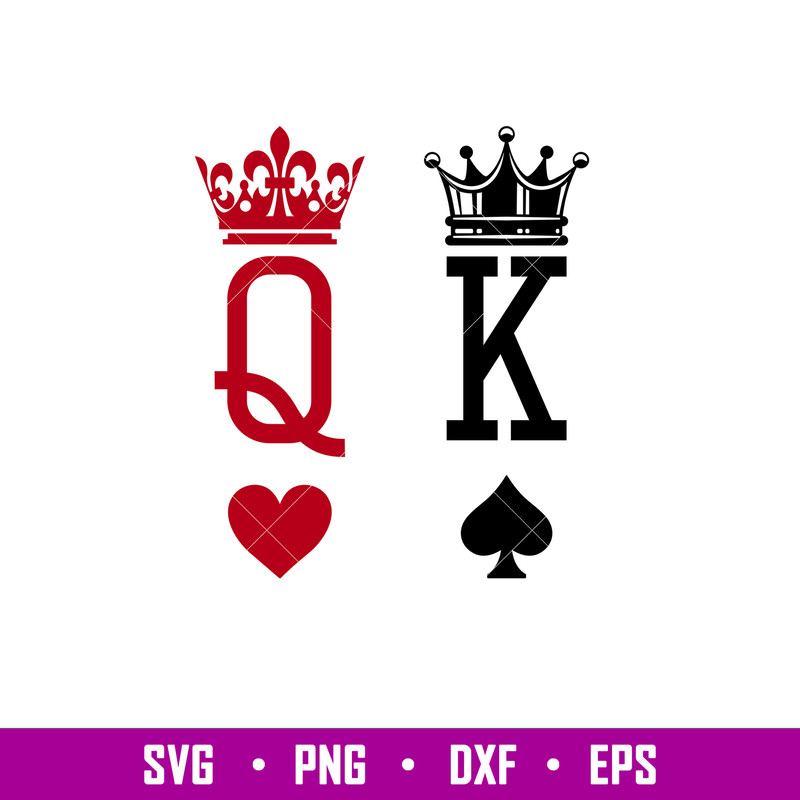 King Queen, King Queen Svg, Valentine’s Day Svg, Couple Matching Svg, Love Svg, png, dxf, eps file.jpg