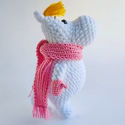 Crochet Moomin troll/Moomins troll girlfriend/Snorkmaiden/Crochet hippopotamus/Soft Toy Hippo/Plushies Hippo/Gift to her