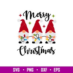 Merry Christmas Gnomes, Merry Christmas Gnomes Svg, Christmas Lights Svg, Merry Christmas Svg, png,eps,dxf file