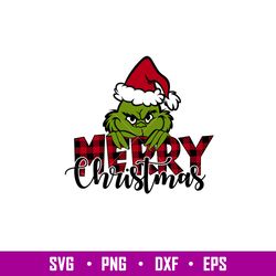 Merry Christmas Grinch, Merry Christmas Grinch SVG, Grinch Face Christmas SVG, Grinch Merry Christmas SVG, png,eps, dxf