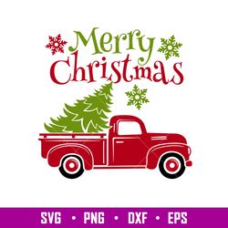 Merry Christmas Red Truck, Merry Christmas Red Truck Back Svg, Merry Christmas Svg, Red vintage Truck Svg, Christmas Svg