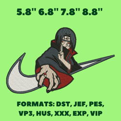 uchiha itachi embroidery design file, naruto anime embroidery design, anime pes design, machine embroidery design