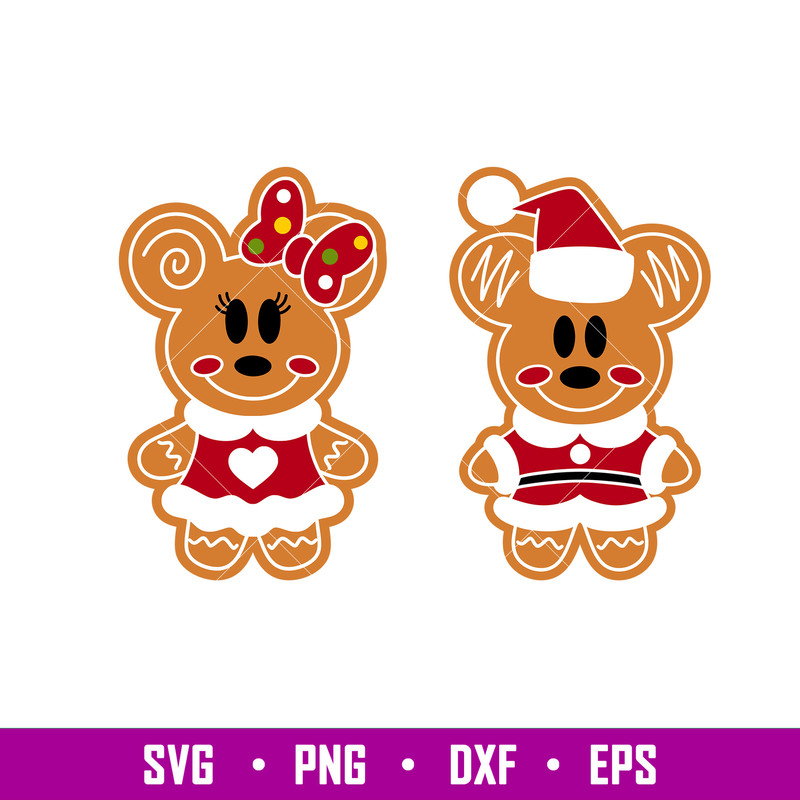 Mouse Gingerbread Cookies, Mouse Gingerbread Cookies Svg, Christmas Svg, Merry Christmas Svg, Santa Claus Svg, png,dxf,eps file.jpg