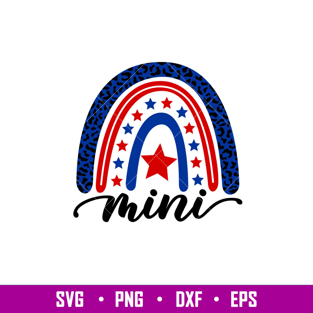 Patriotic Rainbow Mini, Patriotic Rainbow Mini Svg, 4th of July Svg, Patriotic Svg, Independence Day Svg, USA Svg, png,dxf,eps file.jpg