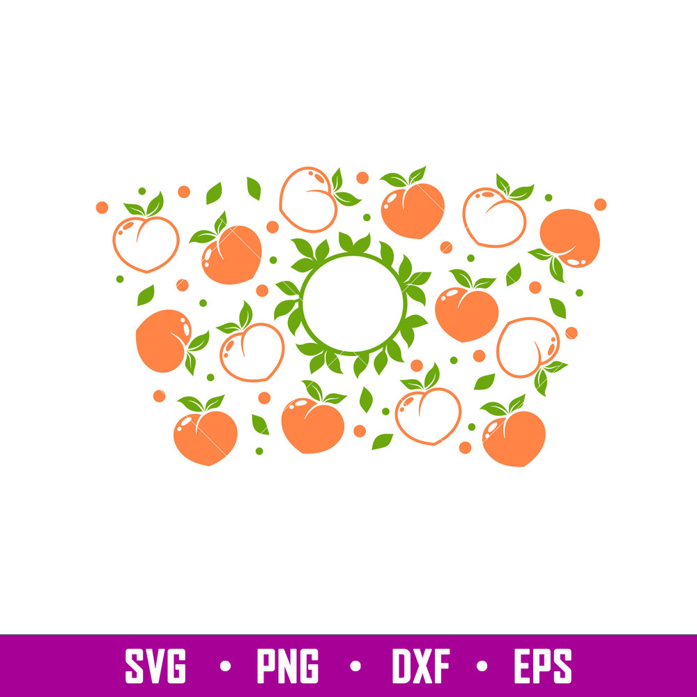 Peach Summer Full Wrap, Peach Summer Full Wrap Svg, Starbucks Svg, Coffee Ring Svg, Cold Cup Svg,png,dxf,eps file.jpg