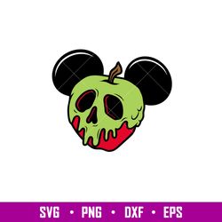 poison apple ears, poison apple mickey svg, halloween svg, evil queen svg, skull svg, png,dxf,eps file