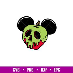 Poison Apple Ears, Poison Apple Mickey Svg, Halloween Svg, Evil Queen Svg, Skull Svg, png,dxf,eps file