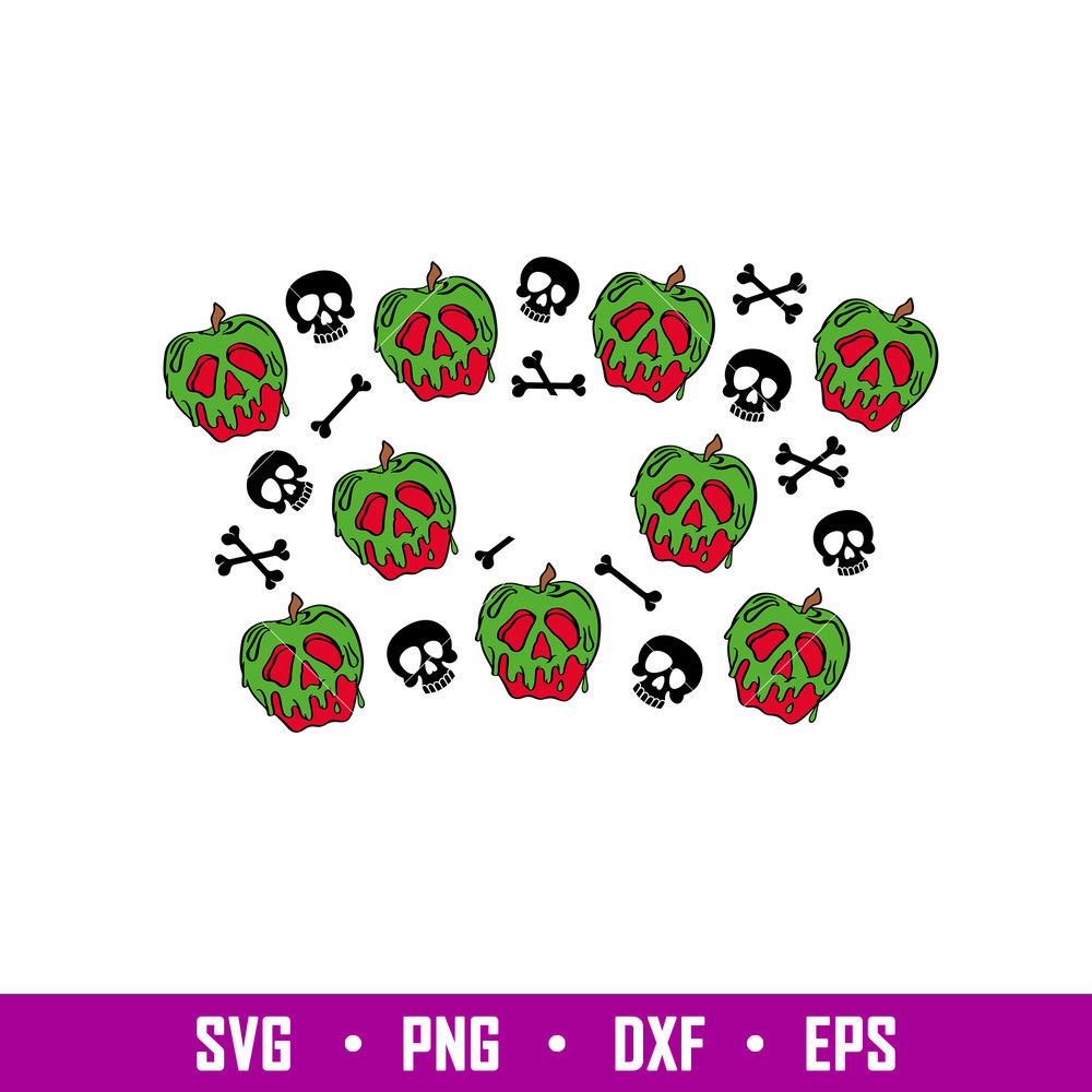 Poison Apple Full Wrap, Poison Apple Starbucks Full Wrap Svg, Halloween Svg, Spooky Season Svg, Trick or Treat Svg, png,dxf,eps file.jpg