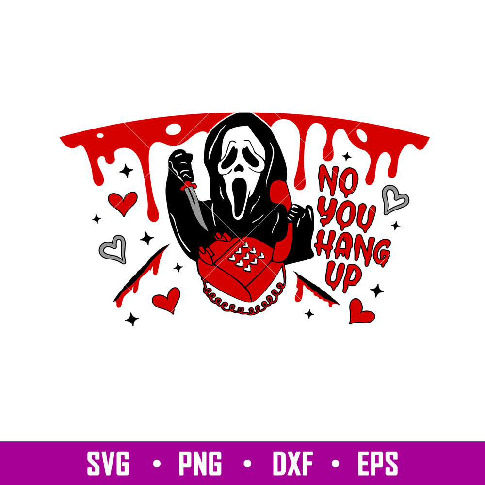 Scream Full Wrap, Scream Starbucks Full Wrap Svg, Halloween Svg, No You Hang Up Svg, Trick or Treat Svg, png,dxf,eps file.jpg