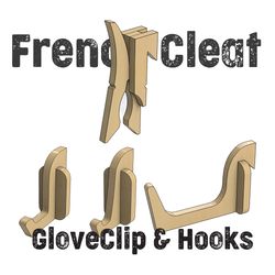 French Cleat GloveClip & Hooks Rack ( Tool Storage Wall French Cleat DIY)