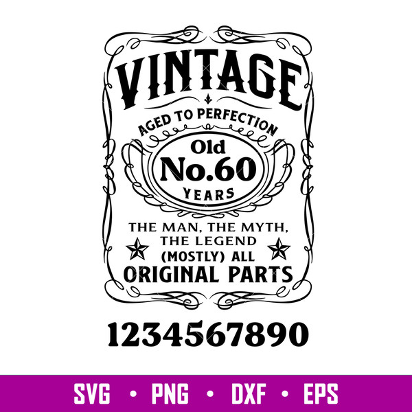 Vintage Birthday, Vintage Birthday Svg, Father’s Day Whiskey Label Svg, Aged To Perfection Svg, Limited Edition Svg,png,dxf,eps file.jpg