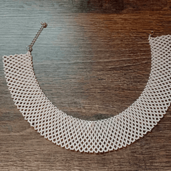 Beige beaded collar necklace Ukrainian ethnic necklace RBG beige beaded collar necklace for women