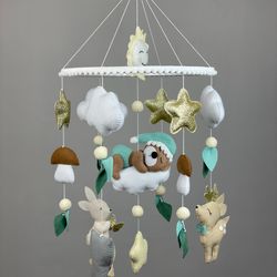 Forest mobile Woodland nursery mobile Baby mobile forest animals