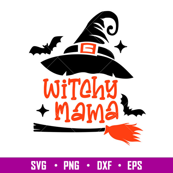Witchy Mama, Witchy Mama Svg, Witch Svg, Halloween Svg, png,dxf,eps file.jpg