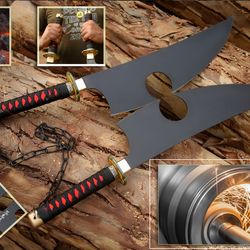 tengen uzui twin nichirin demon slayer sword double anime sword, anime cosplay. anniversary gift, gift for him, jw craft