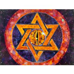 Star Of David Painting Eye of God Original Art Symbolism Artwork Oil On Canvas