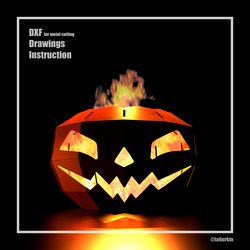 Sheet Metal Template Fire Pit Halloween Pumpkin Project (dxf, PDF)