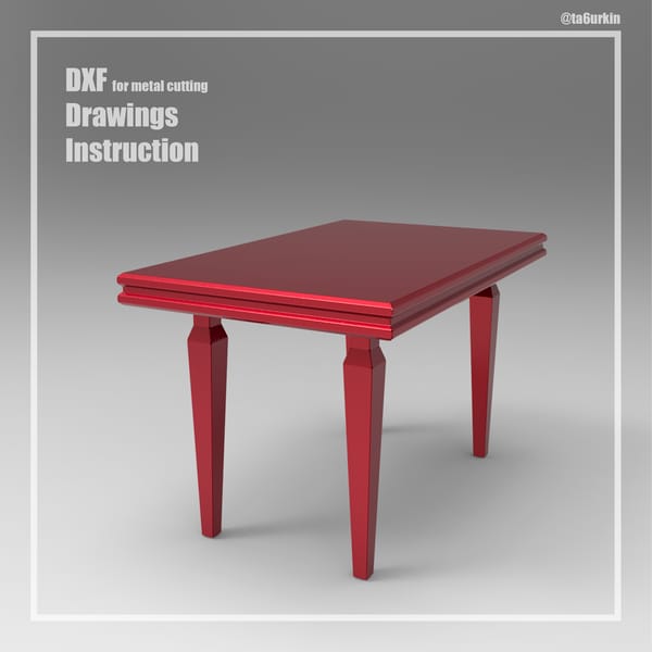 Sheet Metal Template Classic Table Project (dxf, PDF) Inspire Uplift
