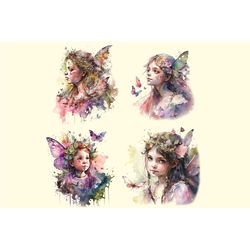 butterfly fairy clipart bundle
