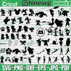 Bundle for Cricut or Silhouette, Stitch Mickey Minnie Bambi, Star Wars, Tinkerbell, Ariel Cars svg, Toy Story SVG