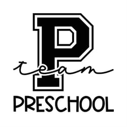 team preschool silhouette svg, p team svg, preschool svg
