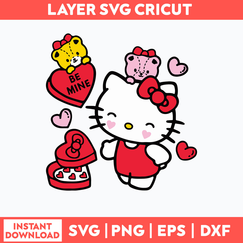 Hello Kitty Be Mine Candy Svg, Kitty Valentine Svg, Png Dxf Eps File.jpg