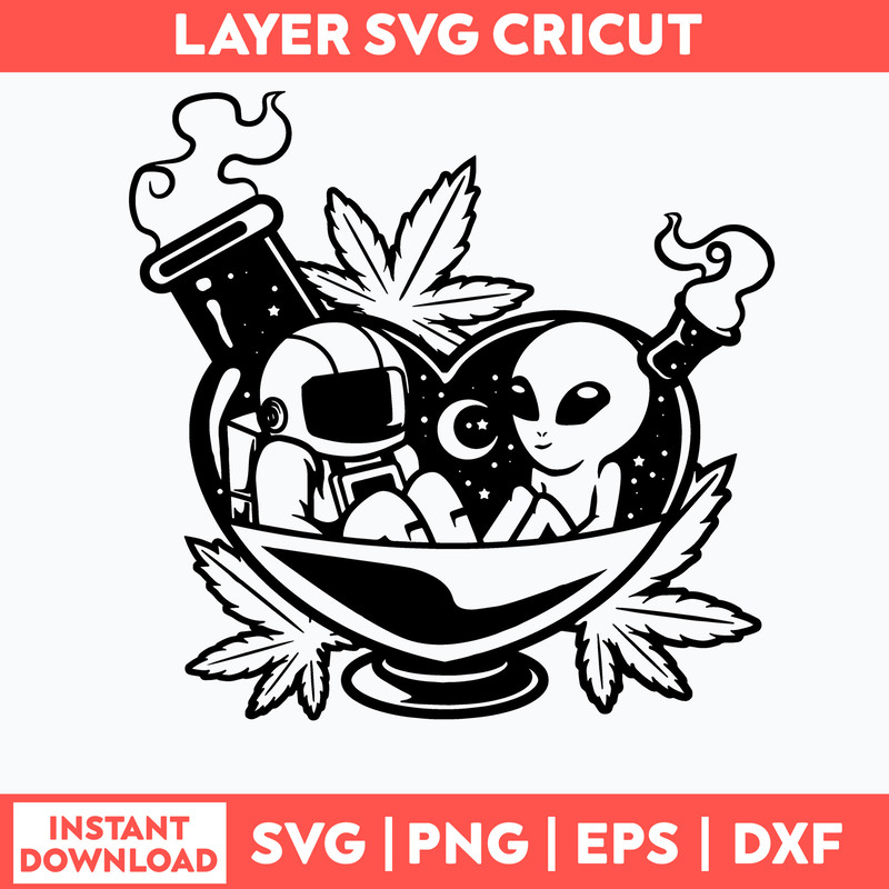 High Astronaut and Alien Svg, Png Dxf Eps Digital File.jpg