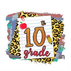 10th grade pencil apple png sublimation designs