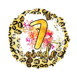 7th grade watercolor flower png sublimation designs