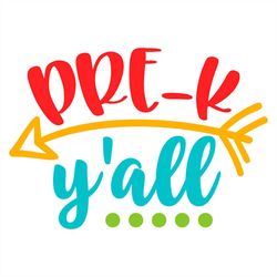 prek y'all back to school svg png