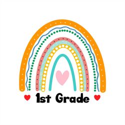 1st grade rainbow png sublimation, boho rainbow png, 1st svg