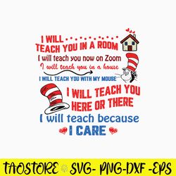 I Will Teach You In A Room I Will Teach You On Zoom Svg, Dr Seuss Svg, Png Dxf Eps File