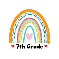 7th grade rainbow svg png, 7th grade svg, boho rainbow png