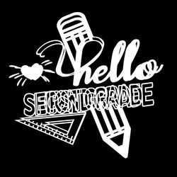 hello second grade silhouette svg, hello svg, grade svg