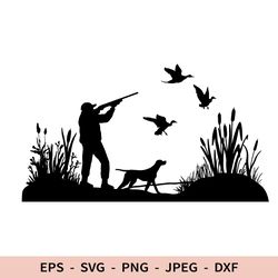 Duck Hunting Svg Hunter Pond Dxf File for Cricut Hunting Lake Png