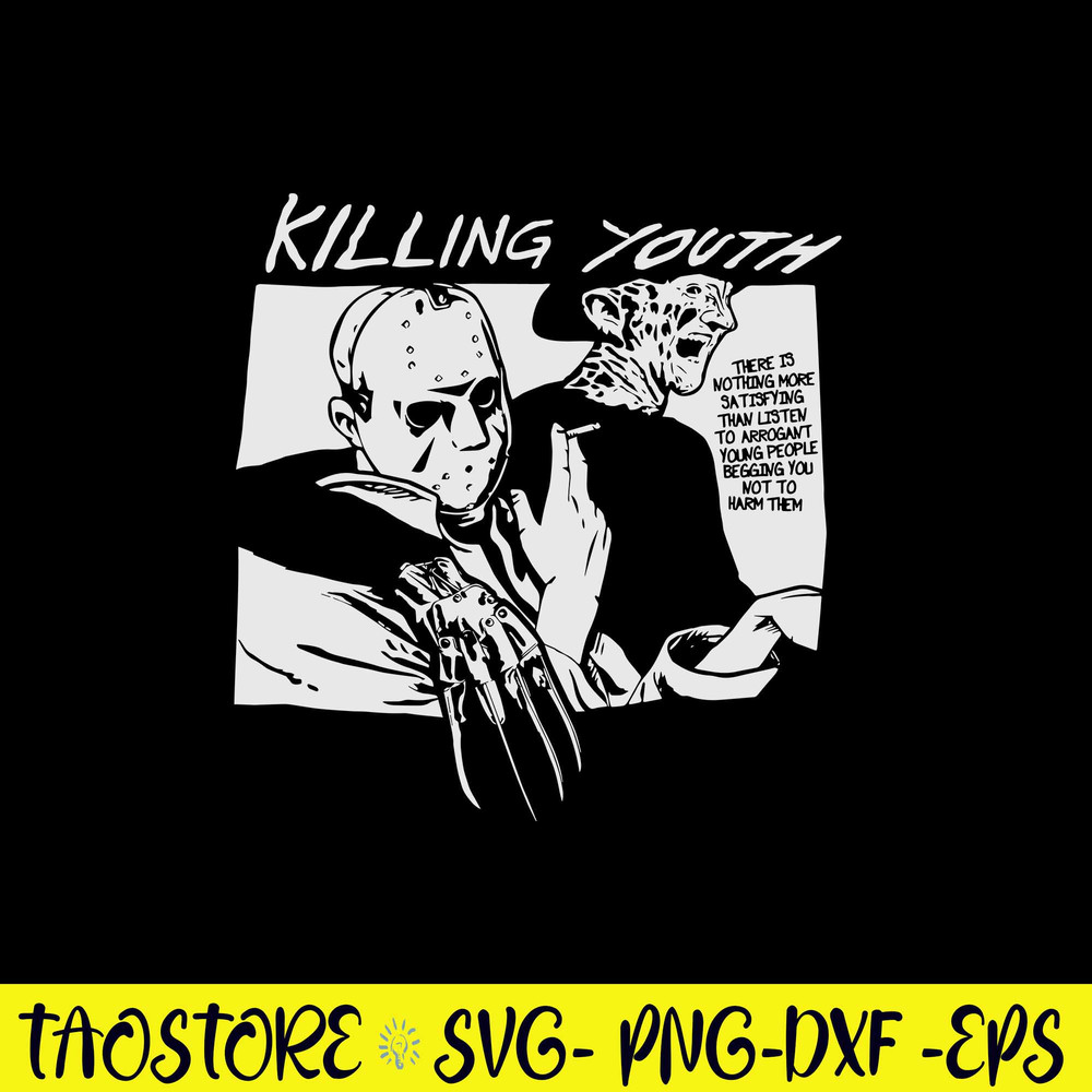 Killing Youth Svg, Freddy Krueger And Jason Voorhees Svg, Horror Characters Svg, Png Dxf Eps File.jpg